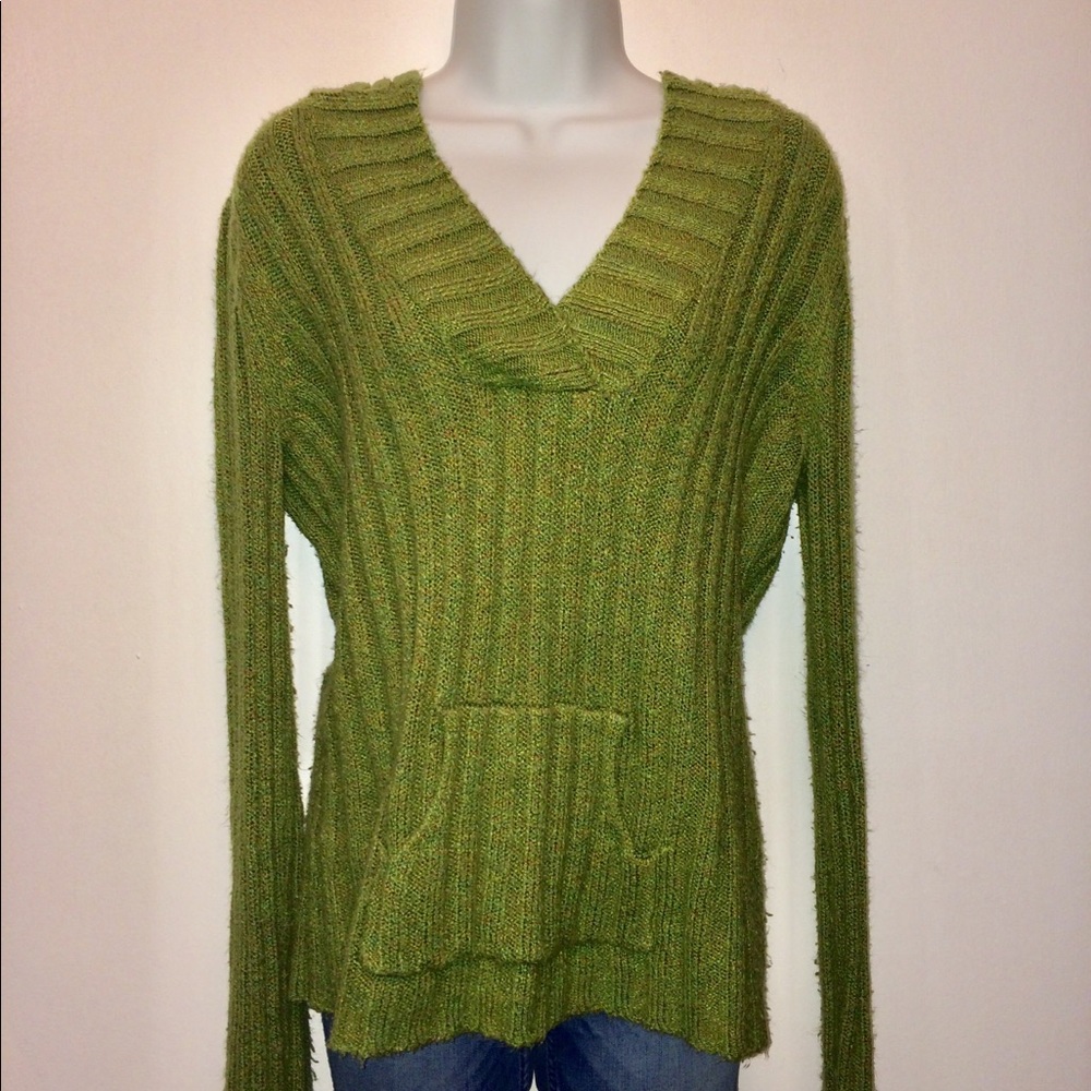 Maurice’s Green Hooded V neck Sweater size Xl